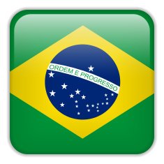 Brazil Flag Smartphone Application Square Buttons