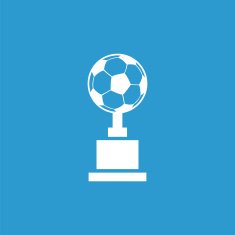 football cup icon isolated white on the blue background