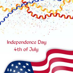 Independence Day card with American flag N3