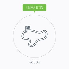 Race track or lap icon Finish flag sign N12