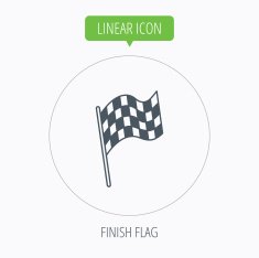Finish flag icon Start race sign N19