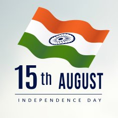 Indian independence day greeting card with flag vector