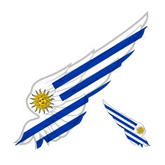 flag of Uruguay on abstract Wing and white background Vector