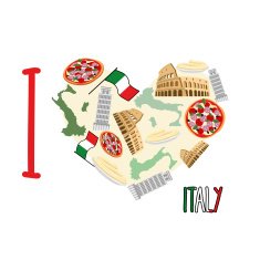 I love Italy Symbol heart of attractions Italy N2
