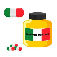 Patriotic medicine Italy Pills with Italian flag