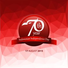 Indonesian Independence Day Logo with geometric Style Vector Background