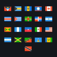 North American Country Flags N2
