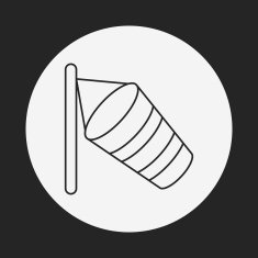 Wind measurement instrument line icon N9