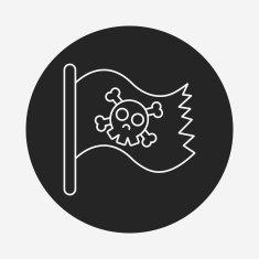 pirate flag line icon N14