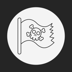 pirate flag line icon N16