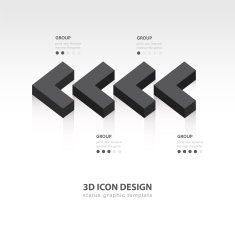 black 3d Pointer icon infographic design