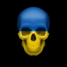 Ukrainian flag skull