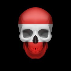Austrian flag skull