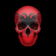 Albanian flag skull