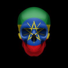 Ethiopian flag skull