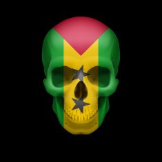Sao Tome and Principe flag skull
