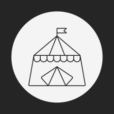 circus tent line icon N14