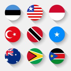 Flags of the world round buttons N14