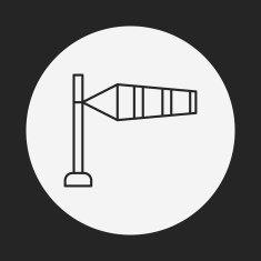 Measuring wind speed line icon N3