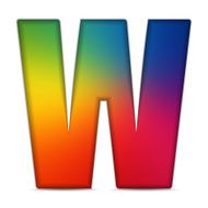 Gay Flag Shiny Glass Alphabet N4