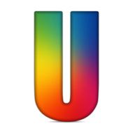 Gay Flag Shiny Glass Alphabet N6