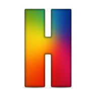 Gay Flag Shiny Glass Alphabet N18