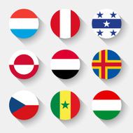 Flags of the world round buttons N17
