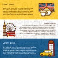 Vector travel concept with cute hand drawn cartoon objects on