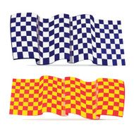 Yellow and blue Checkered flag racing