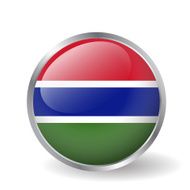 Gambia flag button vector