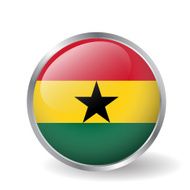 Ghana flag button vector
