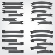 Set of different ribbons with shadow vector illustration