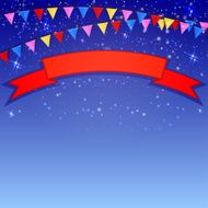 Festive blue background with flags and confetti Vector