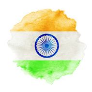 Vector indian flag in watercolor background