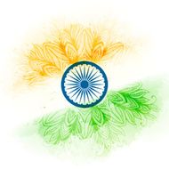 Vector indian flag in watercolor background N3
