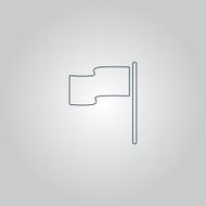 Flag icon Location marker symbol Flat design style
