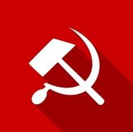 sickle hammer icon with a long shadow N2