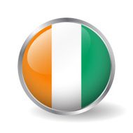 Ivory Coast flag button vector