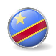 Flag of Democratic Republic the Congo button vector