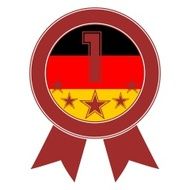 Brown Number 1 with five stars and the German flag