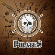 skull pirate and Hand drawn icon