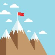 flag on mountain success goal achievement business concept winning of N2