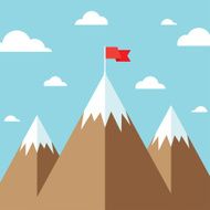 flag on mountain success goal achievement business concept winning of N3