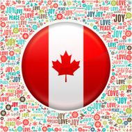 Canadian Flag on Holiday Christmas Background Pattern