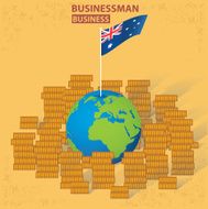 Australia business on yellow background design vector