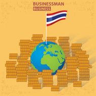Thailand business on yellow background design vector