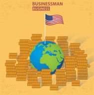 American business on yellow background design vector