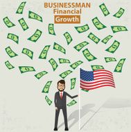 Businessman american business concept design vector