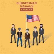 American businessman on yellow background design vector