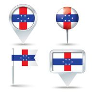Map pins with flag of Netherlands
